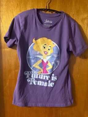 The Jetsons Purple Short Sleeve Tee with Yellow & Pink Graphic XS